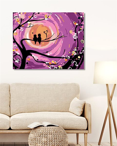 Diamantové malování Diamondi - PTAČÍ ROMANCE, 40x50 cm, vypnuté plátno na rám ...