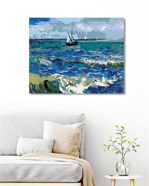 Diamantové malování Diamondi - PLACHETNICE A MALOVANÉ MOŘE, 40x50 cm, vypnuté plátno na rám ...