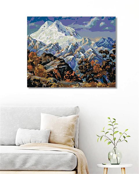 Diamantové malování Diamondi - POHLED NA HORU ELBRUS, 40x50 cm, vypnuté plátno na rám ...