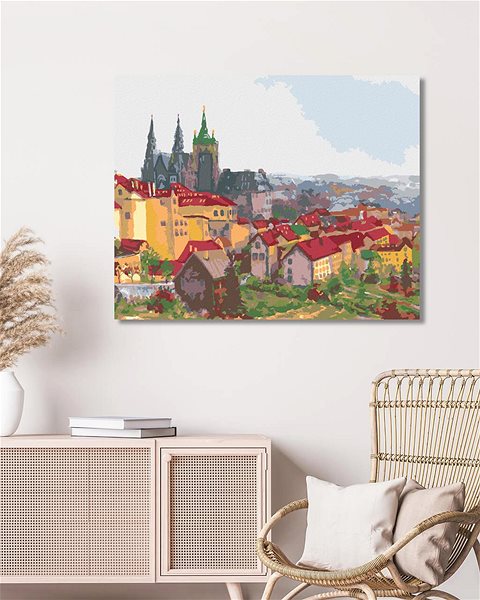 Diamantové malování Diamondi - PRAŽSKÝ HRAD, 40x50 cm, vypnuté plátno na rám ...