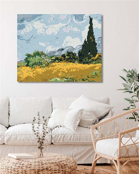 Diamantové malování Diamondi - STROMY NA LOUCE, 40x50 cm, vypnuté plátno na rám ...