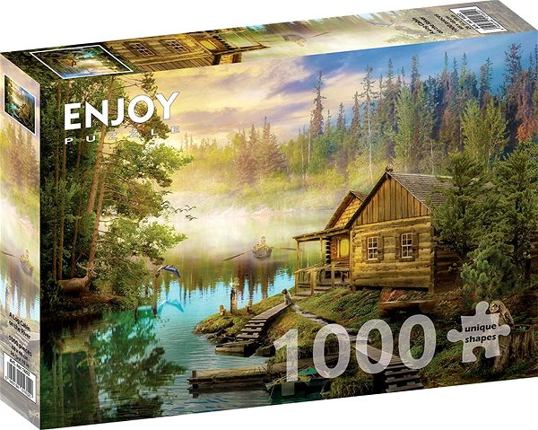 ENJOY Puzzle Log Cabin by the River 1000 pieces.