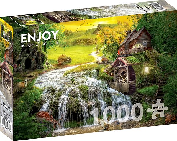 ENJOY Puzzle Log Cabin by the Magic River 1000 Pieces.