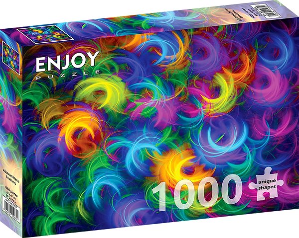 ENJOY Puzzle Abstract Neon Feathers 1000 pieces.