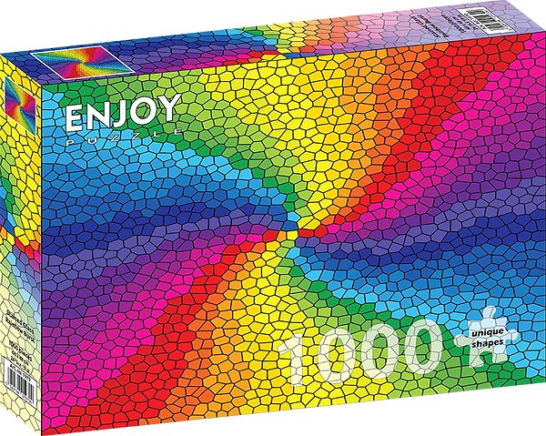 ENJOY Puzzle Stained glass rainbow explosion 1000 pieces.