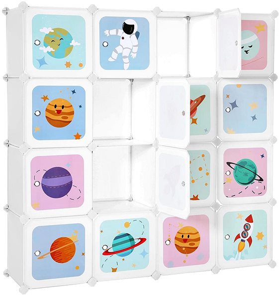 Tároló doboz Songmics, Játékszervező 15 doboz, univerzum 123 x 31 x 123 cm ...