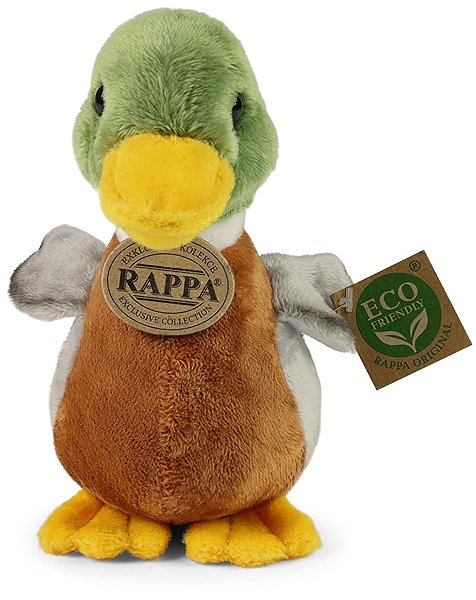 Plush RAPPA Plush Mallard Duck 22 cm, Eco-Friendly .