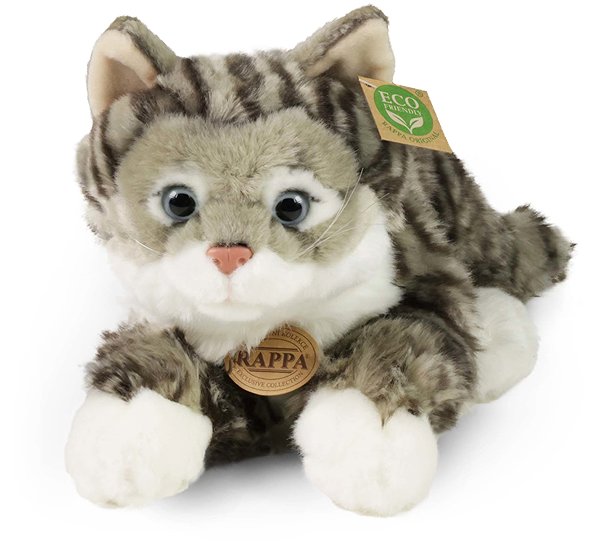 Plush RAPPA Plush tabby cat grey 42 cm, Eco-Friendly .