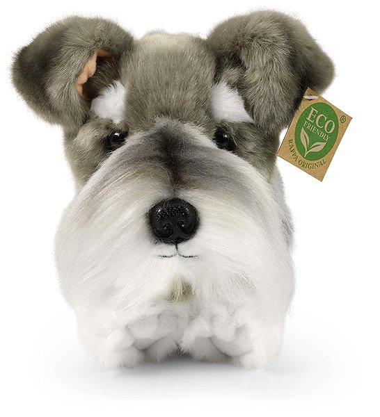 Plush RAPPA Plush dog schnauzer lying 28 cm, Eco-Friendly .