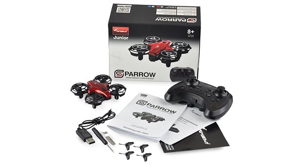 Amewi RC mini drone Sparrow with sensors, red.