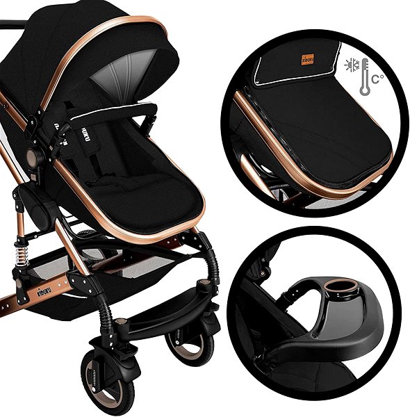 Baby Buggy Kiduku Combination Stroller 3in1 Black ...
