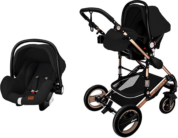 Baby Buggy Kiduku Combination Stroller 3in1 Black ...