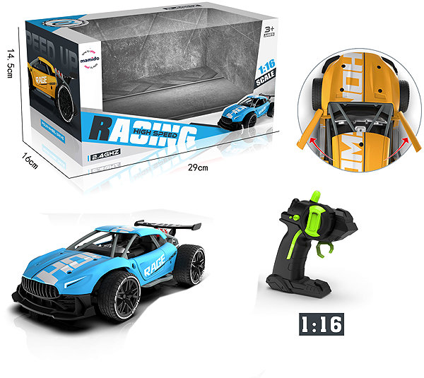 Mamido Rage Remote Control Car 1:16, Blue.