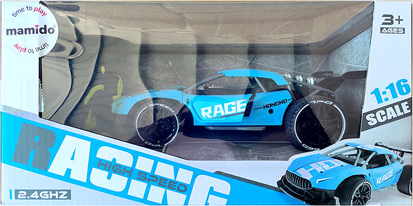 Mamido Rage Remote Control Car 1:16, Blue.