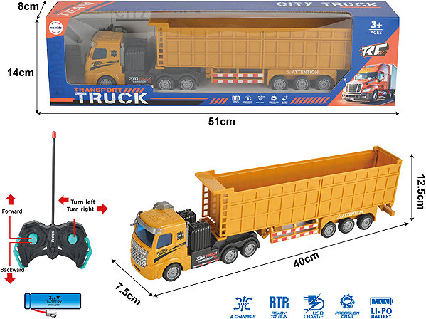RC lorry Mamido Remote Control Lorry 40 cm, yellow.
