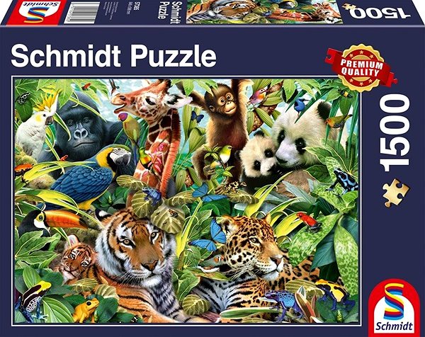Puzzle Schmidt Puzzle Pestré kráľovstvo zvierat 1500 dielikov ...