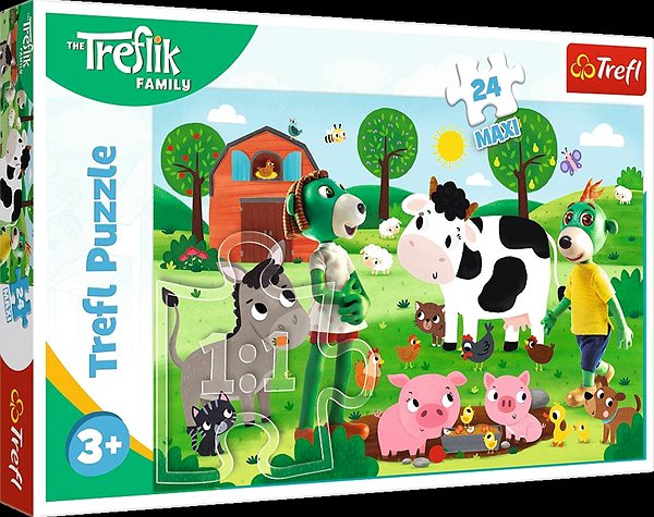 Puzzle Trefl Puzzle Treflíkovia na farme Maxi, 24 dielikov ...