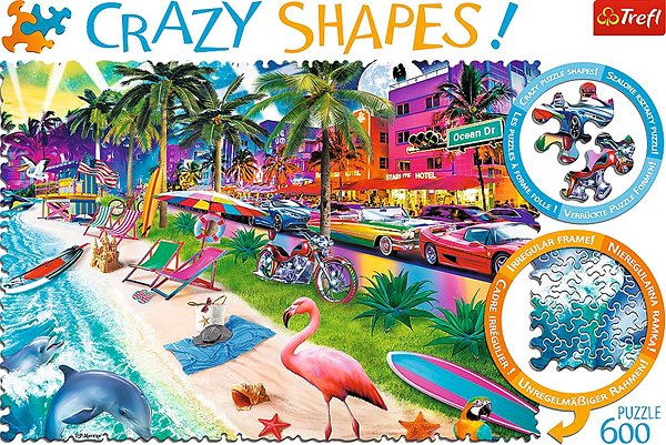 Puzzle Trefl Crazy Shapes puzzle Pláž Miami 600 dílků ...