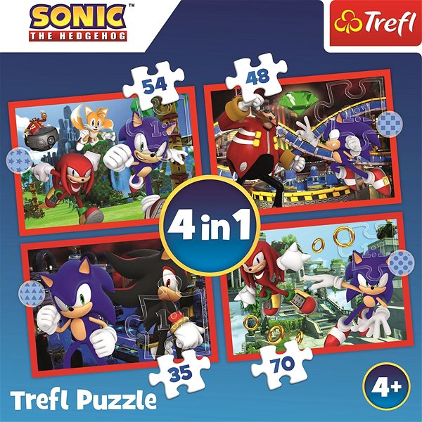 Puzzle Trefl Puzzle Sonic: Dobrodružná jazda 4 v 1 (35, 48, 54, 70 dielikov) ...