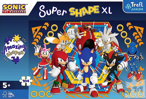 Puzzle Trefl Puzzle Super Shape XL Svět ježka Sonica 104 dílků ...