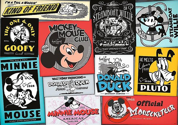 Puzzle Trefl Puzzle UFT Disney 100 let: Retro plakáty 1000 dílků ...