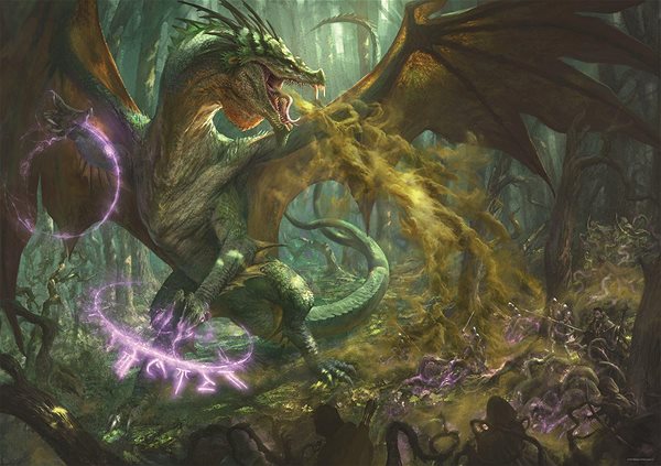 Puzzle Trefl Puzzle UFT Dungeons & Dragons: Zelený drak 1000 dielikov ...