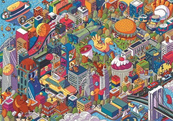 Puzzle Trefl Puzzle UFT Eye-Spy Imaginary Cities: New York, USA 1000 dielikov ...