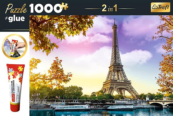 Puzzle Trefl Súprava 2 v 1 puzzle Paríž, Francúzsko 1000 dielikov s lepidlom ...