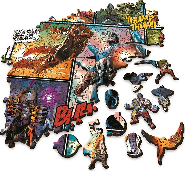 Drevené puzzle Trefl Wood Craft Originál puzzle Marvel Avengers 1 000 dielikov ...