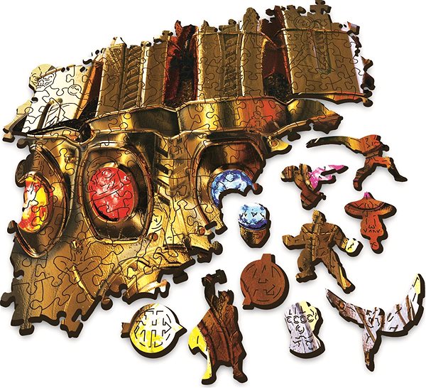 Drevené puzzle Trefl Wood Craft Origin puzzle Marvel: Rukavica nekonečna 505 dielikov ...