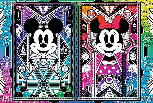 Drevené puzzle Trefl Wood Craft Origin puzzle Mickey Mouse a Minnie 501 dielikov ...