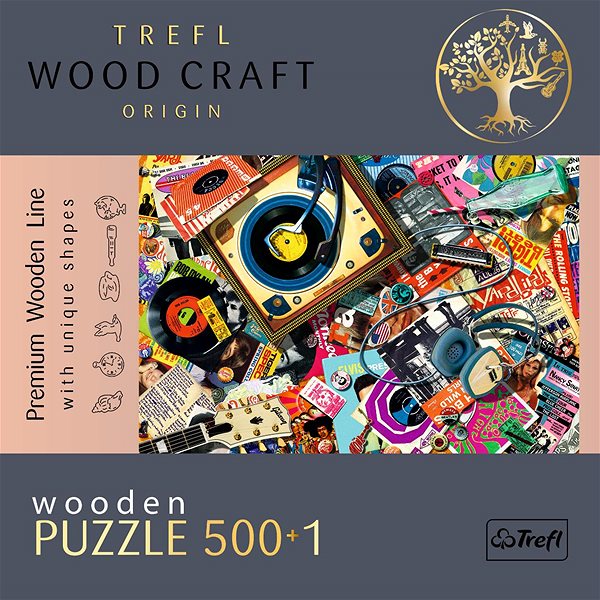 Dřevěné puzzle Trefl Wood Craft Origin puzzle Ve světě hudby 501 dílků ...