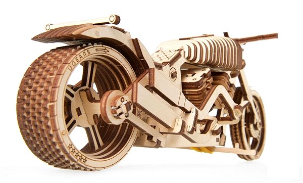 Stavebnica Ugears 3D drevené mechanické puzzle VM-02 Motorka (chopper) ...