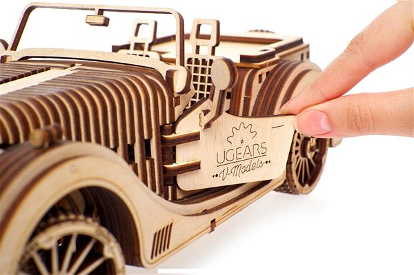 Stavebnica Ugears 3D drevené mechanické puzzle VM-01 Auto (roadster) ...