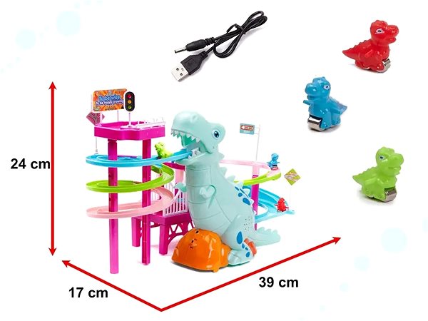 Figures IKONKA Dinosaur racetrack dinosaur sounds of light ...