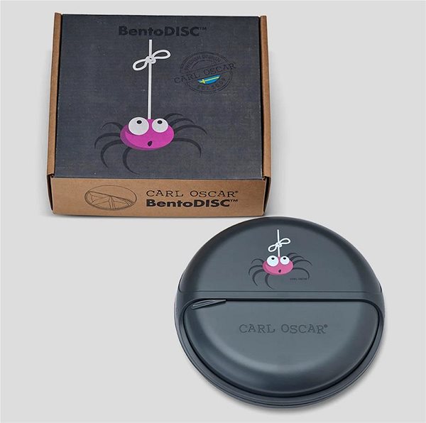 Desiatový box Carl Oscar SnackDISK – detský desiatový disk, sivý ...