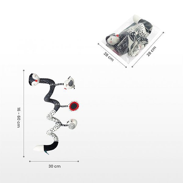 Sensillo stroller toy Educational, contrast spiral black & white Fox .