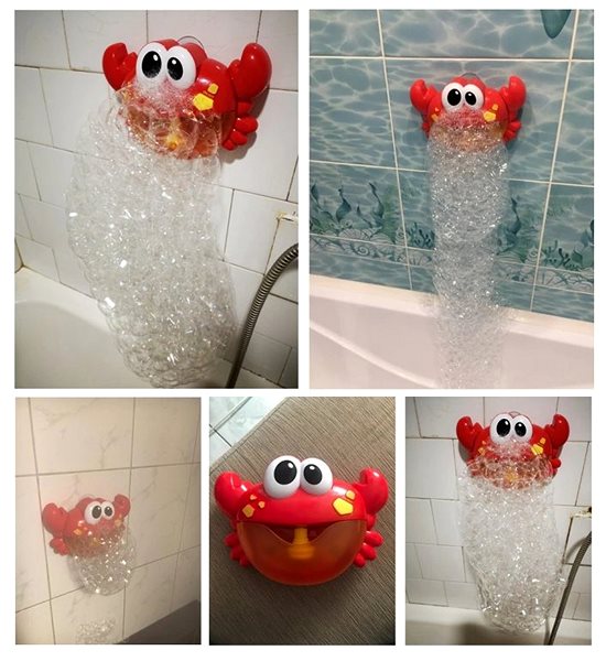 Hračka do vody Penová hračka do kúpeľa s generátorom bubliniek krab ...
