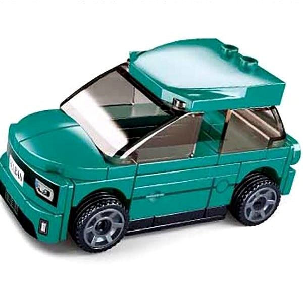 Sluban Power Bricks M38-B1067C Pull-back Electric Car turquoise building set.