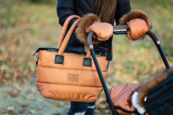 HappyBee pushchair bag Trinity latte (without fur trim).