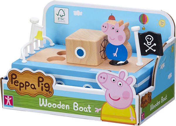 Figures PEPPA PIG Wooden Boat + George Figure Screen
