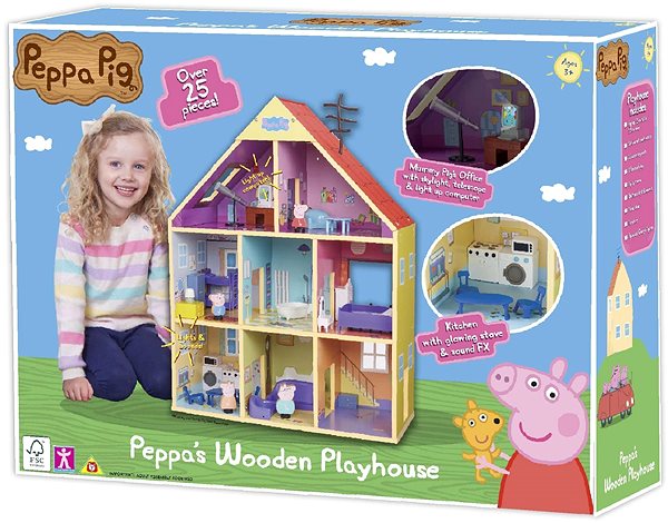 Figures PEPPA PIG Large Wooden House with Light and Sound Screen