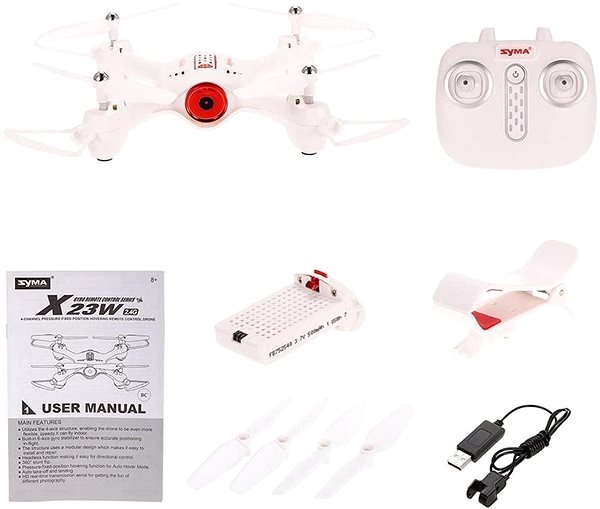 Dron MaKant Syma X23W biela Obsah balenia