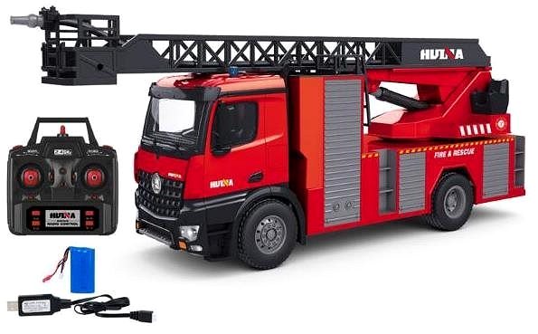 RC auto S-Idee Mercedes-Benz Arocs Hasiči 1:14 s žebříkem a stříkačkou RTR Obsah balení