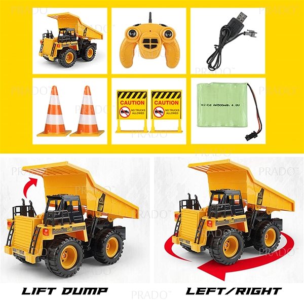 RC model Rayline Sklápací Dumper 4WD Aku Vlastnosti/technológia