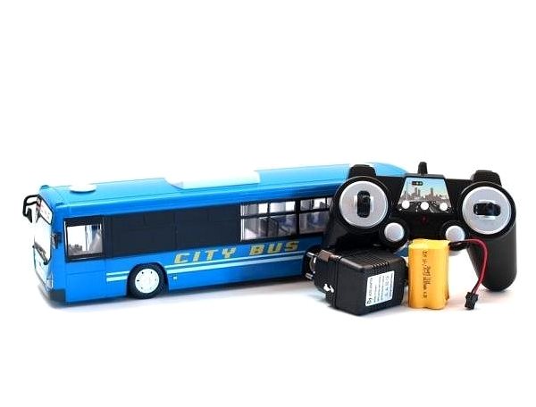 RC auto Ata Městský autobus s otevíracími dveřmi 33cm modrý Obsah balení