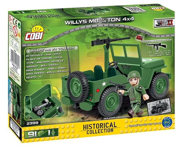 Building Set Cobi Willys MB 1/4 t 4x4 Packaging/box