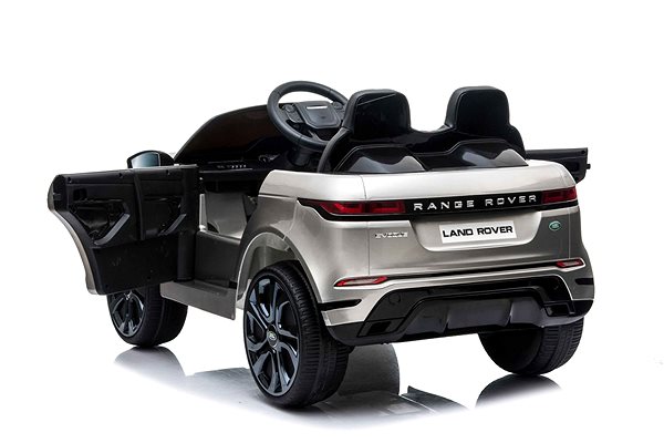 Dětské elektrické auto Range Rover Evoque, šedé lakované Boční pohled