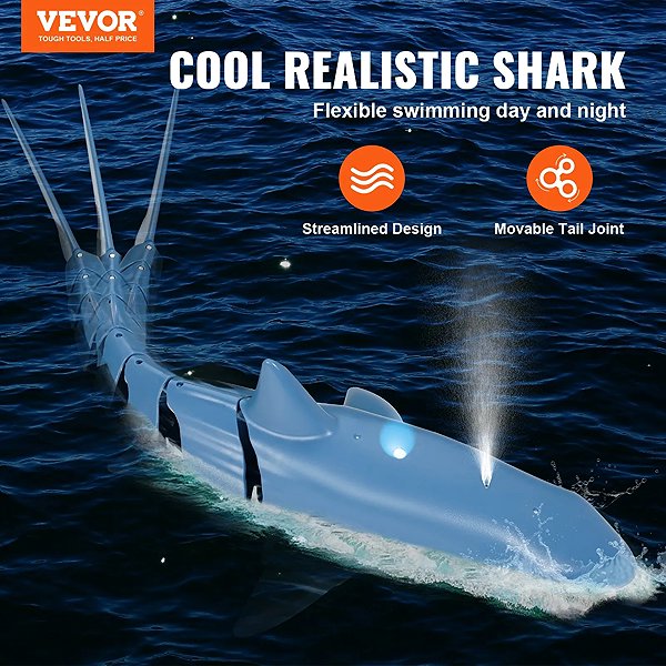 Vevor RC Shark, 2.4GHz, highly realistic RC boat.