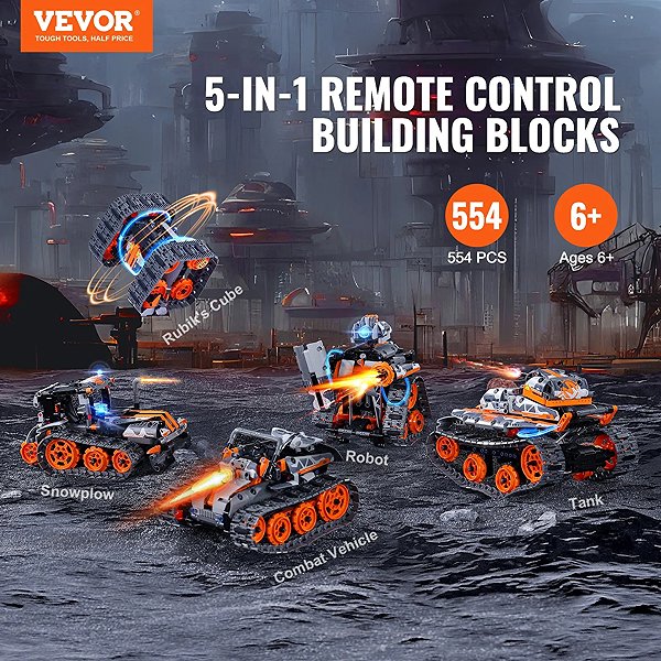 VEVOR STEM 5-in-1 RC building set, 554 pieces, app control